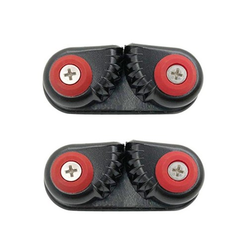 2pcs 요트 캠 클리트 카약 앵커 캠 클리트 해양 하드웨어 15mm 라인, 블랙 레드, 알루미늄 합금