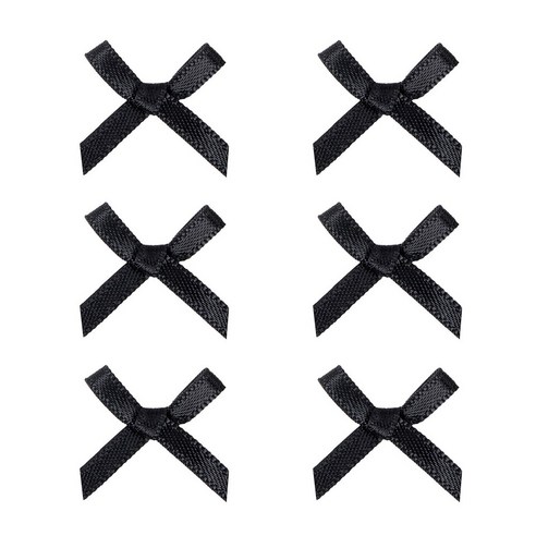 드림팩토리 공단 새틴 미니 리본 장식(소), 1000개, 01 블랙