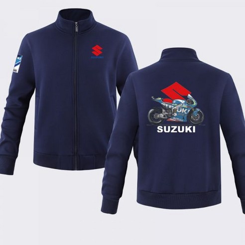 스즈키자켓 SUZUKI집업 오토바이 바람막이 레이싱 라이딩 자켓, XL, 네이비 / 0 / 기모안감