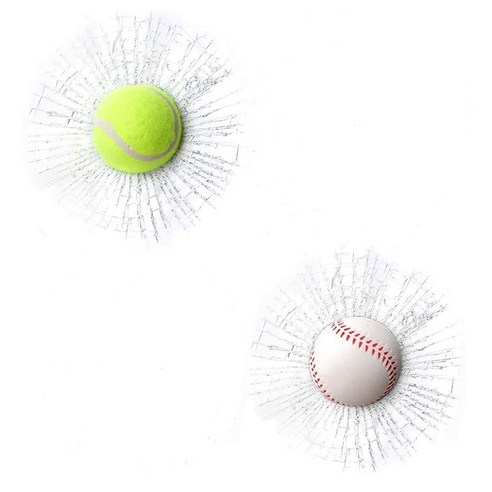 3D 입체 포켓볼 자동차 스티커 테니스볼 야구 입체 스티커 차량 액세서리 2개입, 1*그린+1*화이트