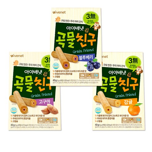 아이배냇 곡물친구 40g 고구마1개 + 블루베리1개 + 감귤1개, 1개