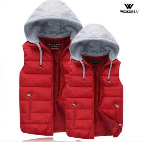 위즈아이 면후드 패딩조끼 WI001PV