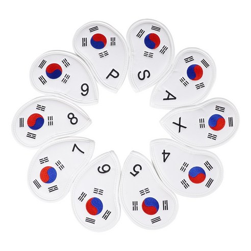 지탱골프 팀코리안 국뽕 태극기 가죽 아이언 커버, 골프의 품격을 높이다 아이언커버세트