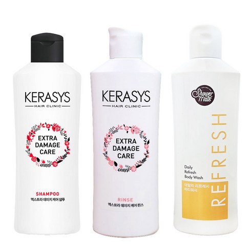 케라시스 데미지 샴푸180ml+린스180ml+샤워메이트 비다워시180ml 3종 여행용세트 - 헤어케어세트 | 쿠팡
