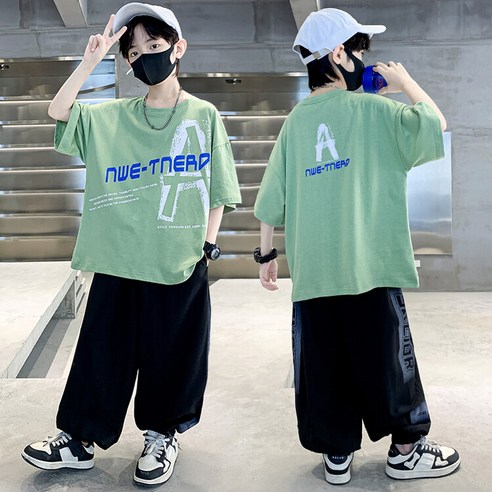 비엔스 남아 여름 초등생 상의 하의 주니어 추리닝 긴팔 긴 바지 운동복 캐쥬얼 초중생 영어