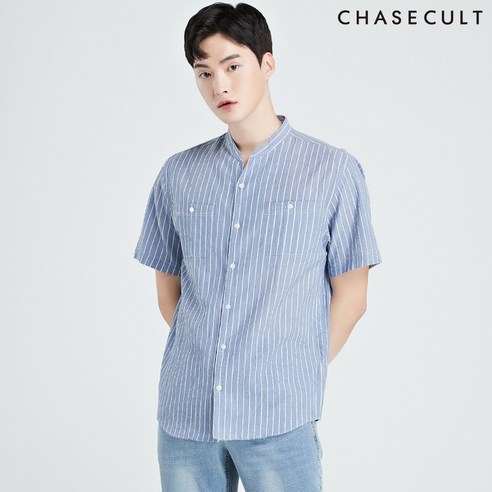 체이스컬트 2Color 남자 헨리넥 반팔 셔츠
