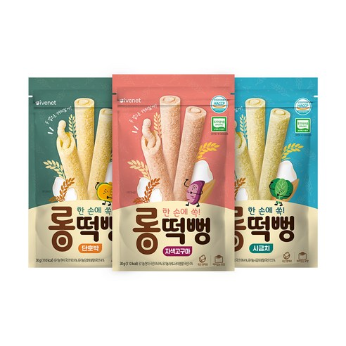 아이배냇 롱떡뻥 고구마 시금치 단호박 x 2개씩 (총 6개), 고구마+시금치+단호박, 2세트