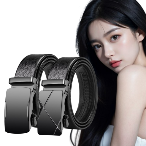 몰투데이 남자 자동 가죽 벨트 남성 정장 허리띠 1+1