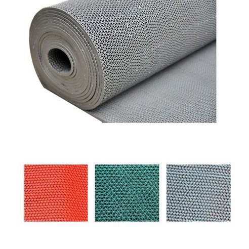 출입구 웨이브형 매트 – 업소용 논슬립 레인 매트 (적색) 120x100cm