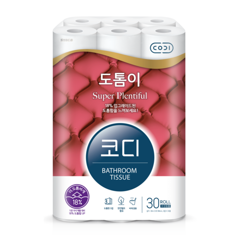 코디 도톰이 30m (3겹 화장지), 30개입, 1개