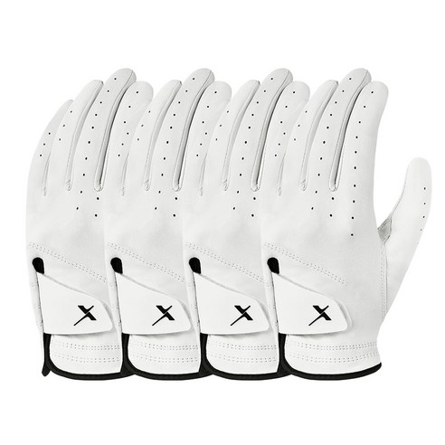 기어엑스 F561 퓨어 양피 골프장갑 흰색 남성용 왼손 4P, 4개, 화이트_F561