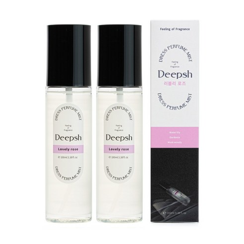 딥쉬 니치 퍼퓸 섬유향수 100ml, 러블리로즈, 2개