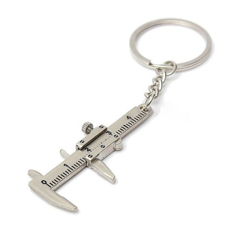 노 브랜드 유용한 미니 버니어 캘리퍼스 도구 펜던트 슬라이더 슬라이드 열쇠 고리 10 cm, 1개