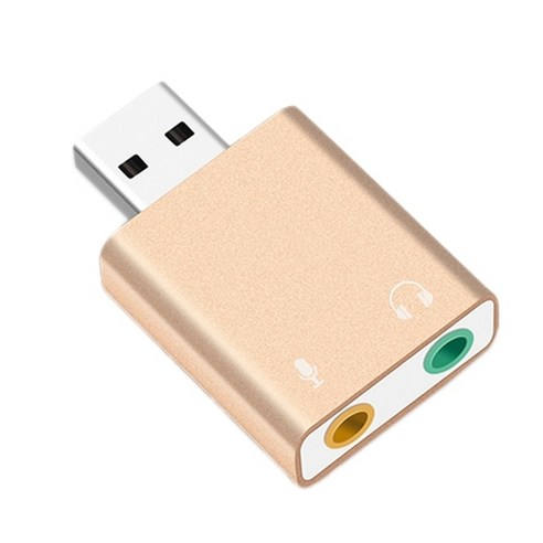 Usb 사운드 카드 7.1 외부 Usb 잭 3.5Mm 헤드폰 어댑터 스테레오 o 마이크 사운드 카드 Pc 컴퓨터 노트북, [01] Gold, 1개