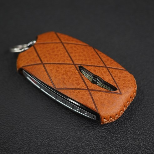 페레노 제네시스 호환 키케이스 스마트 키 가죽케이스 PG04 GV60 GV70 GV80 GV90 G70 G80 G90 쿠페 신형, 미네르바복스 브라운