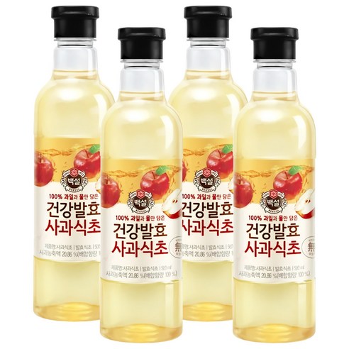 백설 건강발효 사과식초, 4개, 500ml