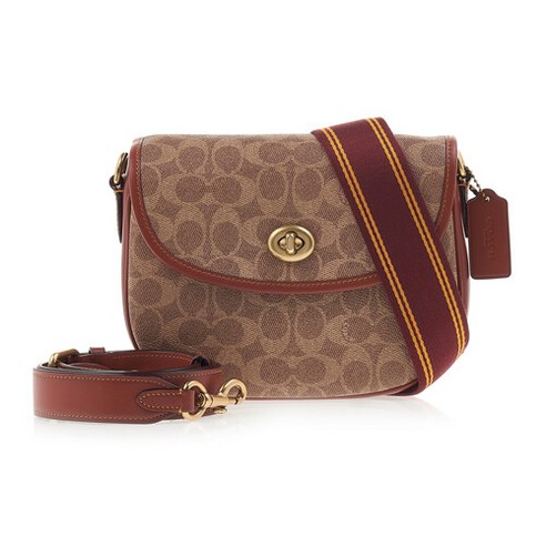 [코치] [라벨루쏘] 윌로우 새들 백 인 시그니처 캔버스 CA093 TAN RUST