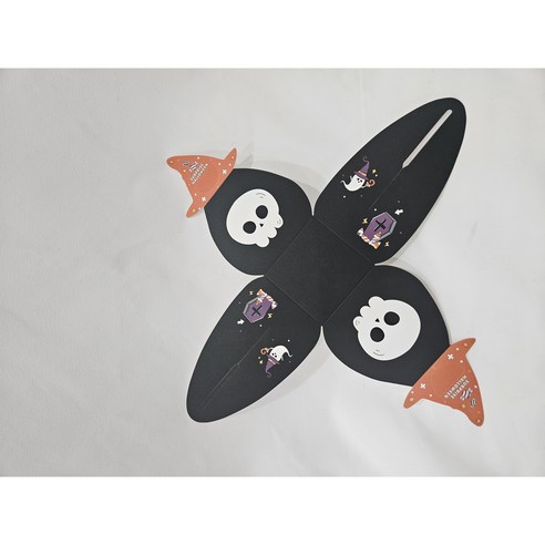 할로윈 사탕 초콜릿 포장상자 어린이집구디백 상자 포장박스 (10P), 1세트, 검정해골모자