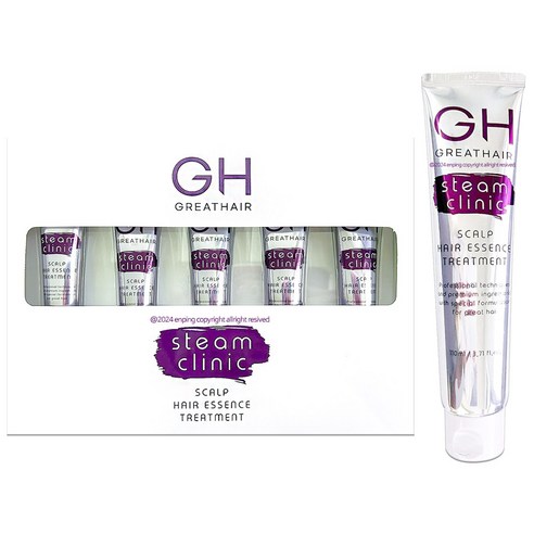 그레이트헤어 스팀클리닉 스칼프 헤어 에센스 트리트먼트 110미리 + 여행용 15미리 1박스, 110ml+15ml, 1개, 110ml