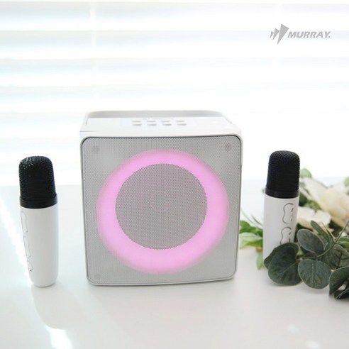 머레이 레인보우 LED 블루투스 노래방 기계 화이트, 할인가격 69,000원, 평점 5/5