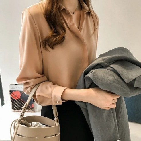 여성용 데일리 심플 베이직 오피스 블라우스