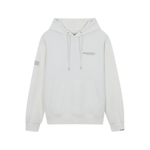 국내AS가능 디스커버리 긴소매 캘리 그라피 타이포 후드티 남성 여성 캥거루 포켓 데일리 깔끔한 마감 아이보리 상의