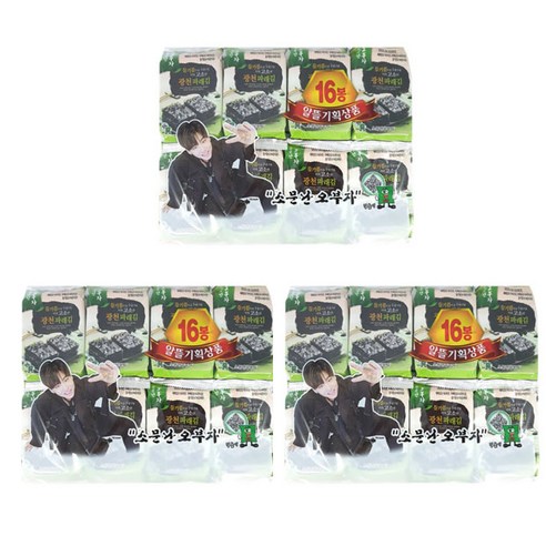 소문난 오부자 광천 파래도시락김4g 48개, 64g, 3개