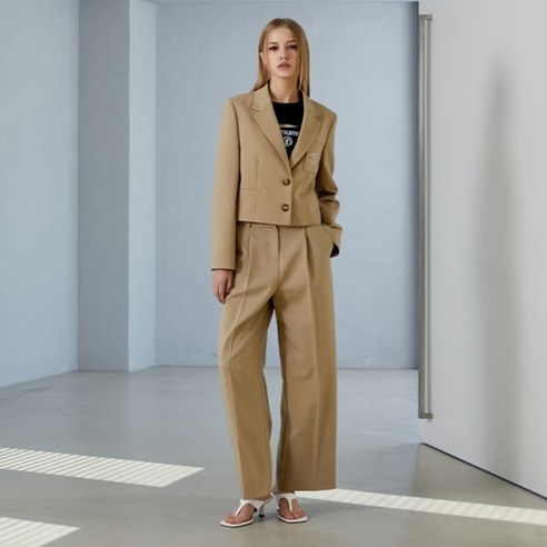 [에고이스트] [BLUE LABEL] 오비포인트 핀턱 시크 팬츠 EP2OPT01