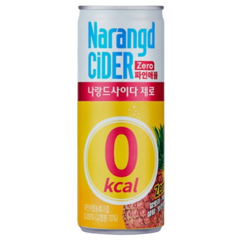 동아오츠카 나랑드 사이다 제로 파인애플 245ml 제로사이다, 12개