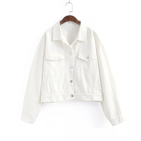 Mao 화이트 짧은 데님 재킷 여성 가을 새로운 한국어 스타일 레트로 작은 자켓