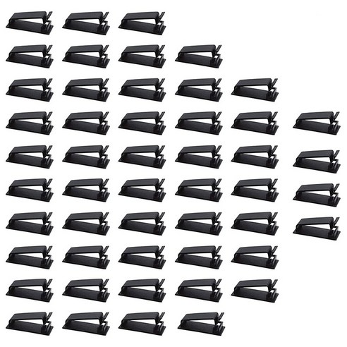 50pcs 셀프 접착 케이블 주최자 클립 USB 케이블 TV 충전기 오디오 용 케이블 클립, 하나, 검정