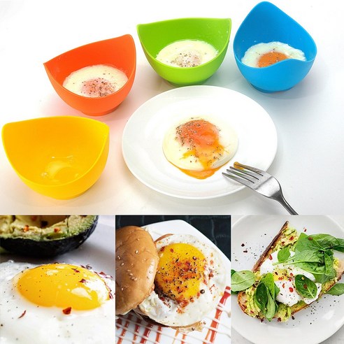 Kitchen Cookware Easy Clean Steamer Healthy Cup Non Stick Eggs Poacher Silicone Stackable Baking Coo, 하나