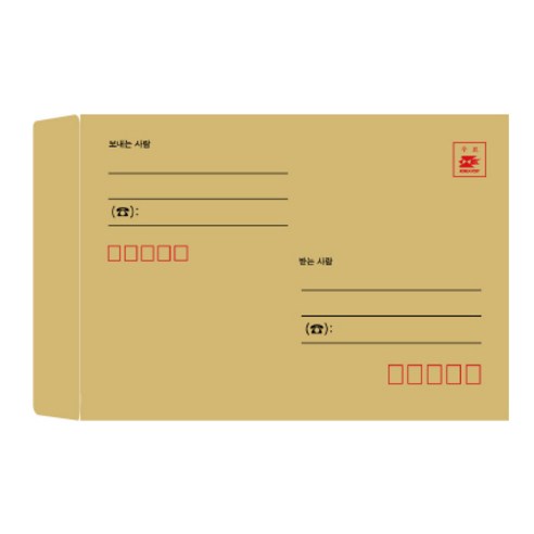 접착식 우편 서류봉투 세줄 100매, A4