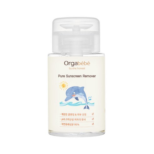 오가베베 아기 선크림 클렌징 토너 150ml 원터치 리무버 썬크림 클렌저 유아, 1개