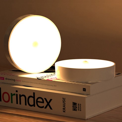 1+1 원형 led 센서등 현관 무선 충전식 동작 감지 부착 조명 붙이는 접착식 센서 라이트 부착형 베란다등 복도등, R29040B(자연광