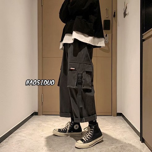 KORELAN 일본식 레트로 데님 캐주얼 팬츠