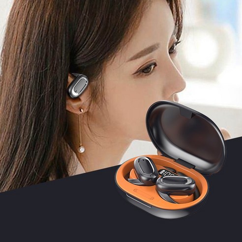 Fowod 완전방수 귀걸이형 블루투스 5.3 무선 이어폰 골전도 고음질 노이즈 캔슬링 스포츠 이어폰
