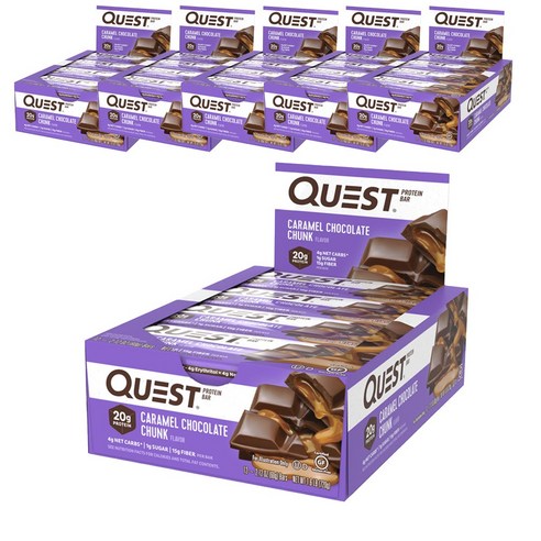 퀘스트뉴트리션 프로틴 바 60g, 카라멜 초콜릿 청크 (Caramel Chocolate Chunk), 72개입
