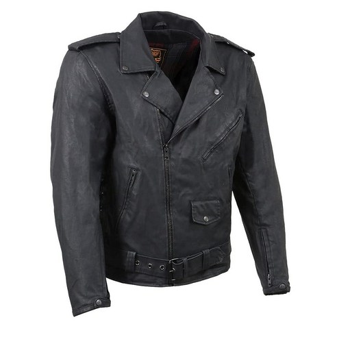 밀워키 Milwaukee Leather Mdm1020 남성용 아머드 블랙 왁스 데님 재킷 블랙.