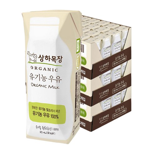상하목장 유기농 우유, 125ml, 72개