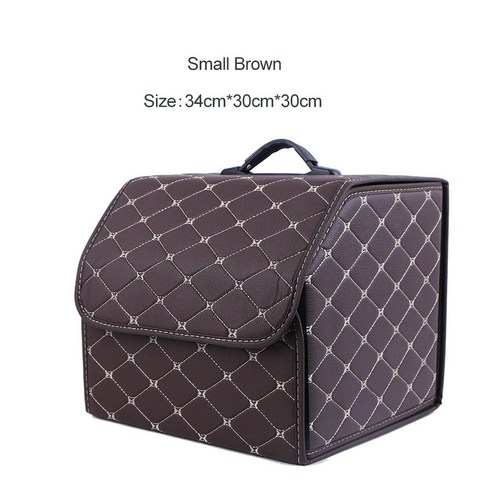 [SW] 자동차 트렁크 정리 수납함 인테리어 부품 액세서리, 러시아, Brown Small