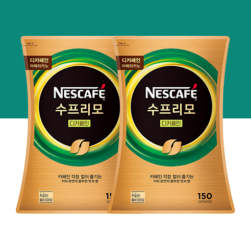 네스카페 수프리모 디카페인 아메리카노 리필150g, 150g 2개, 2개