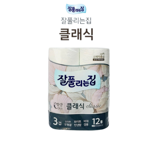 로하니샵 엠보싱 롤화장지 12롤 3겹휴지 두루마리휴지, 27m, 12개입, 1개