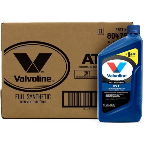 자동차 오일 oil 첨가제 미션오일 가솔린 합성 Valvoline 804751 CVT 트랜스미션 플루이드 1쿼트 1 QT Case of 6 8047516PK 발보린미션오일