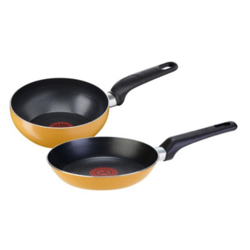테팔 인조이 미니 2종 세트, 옐로우, 후라이팬 12 cm + 볶음팬 16 cm