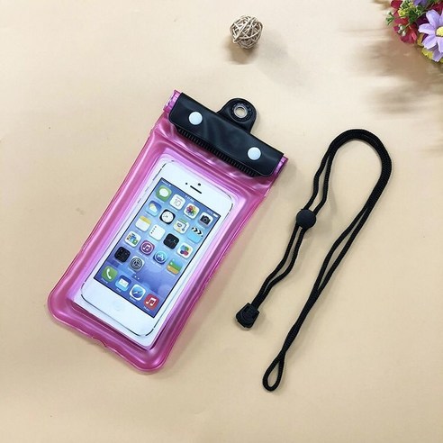 ZZJJC 휴대폰 방수팩 터치 에어백 부유 방수팩 케이스 비 방지세트, 투버튼 에어백 핏 핑크