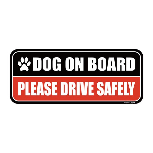 긱베어 도그온보드 차량용 자석 마그넷 Dog on board 강아지가 타고 있어요 반려견 자동차, 레드, 1개
