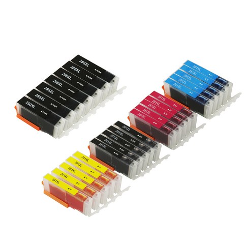 캐논 MX922 MG7520용 PGI-250 CLI-251 대용량 XL 호환 카트리지, 27개 구성 (5카트리지 5세트 + PGBK 2개), 1개