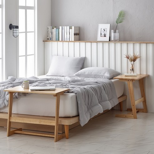 고무나무 원목 소파 침대 보조테이블