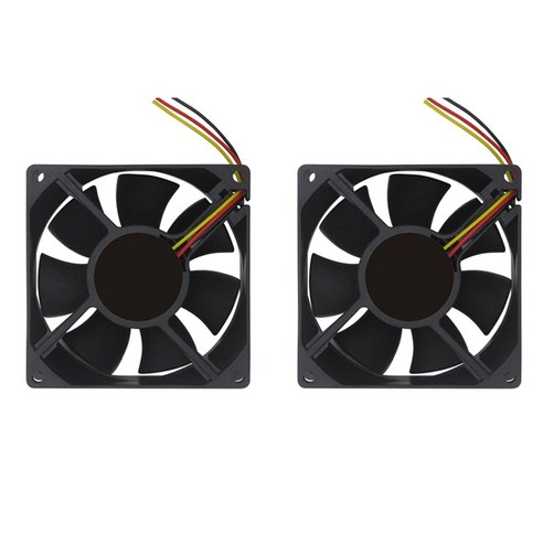 12V 80mm 8cm 냉각 팬 80x80x25 mm 8025 PC 컴퓨터 케이스 팬 DIY 라우터 GPU CPU 냉각 팬 2pcs, 하나, 검정